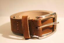 Load image into Gallery viewer, Veg Tan Men's Hand-Made Leather Belt: Cognac 1 1/4"