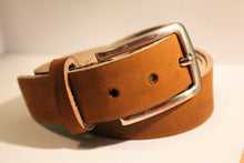 Load image into Gallery viewer, Veg Tan Men's Hand-Made Leather Belt: Cognac 1 1/4"