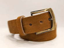 Load image into Gallery viewer, Veg Tan Men's Hand-Made Leather Belt: Cognac 1 3/8"