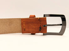 Load image into Gallery viewer, Veg Tan Men's Hand-Made Leather Belt: Chili, 1 1/2" width