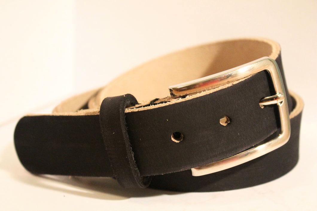 Veg Tan Men's Hand-Made Leather Belt: Mahogany 1 1/4