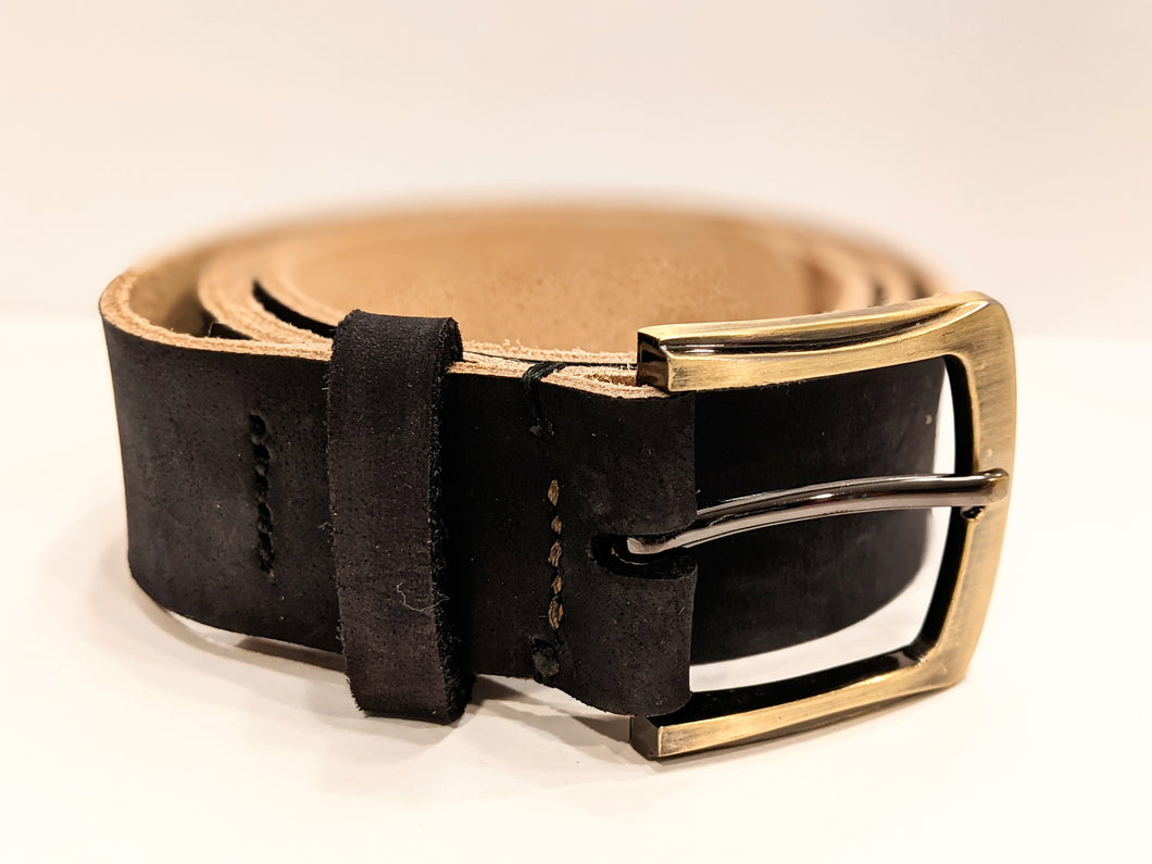 Veg Tan Men's Hand-Made Leather Belt: Mahogany 1 1/2